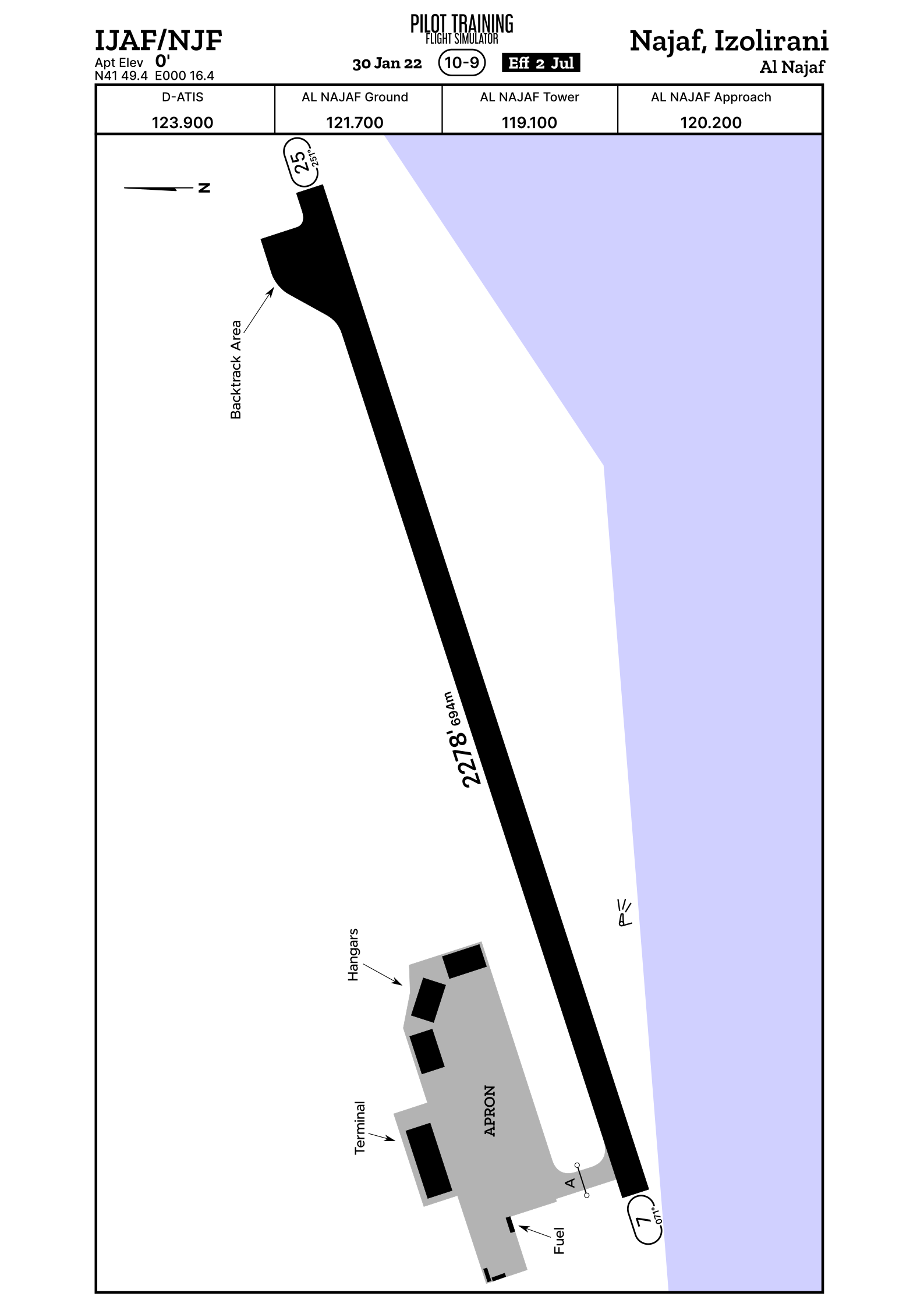 Airport ground chart for the airport IJAF